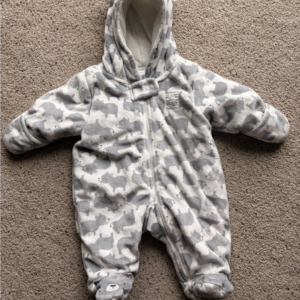 Adorable Gray Camo Kids Footie